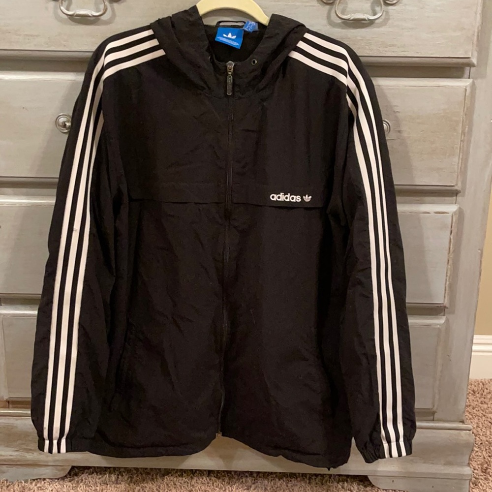 Men’s Adidas 3-stripe Windbreaker Hoodie
